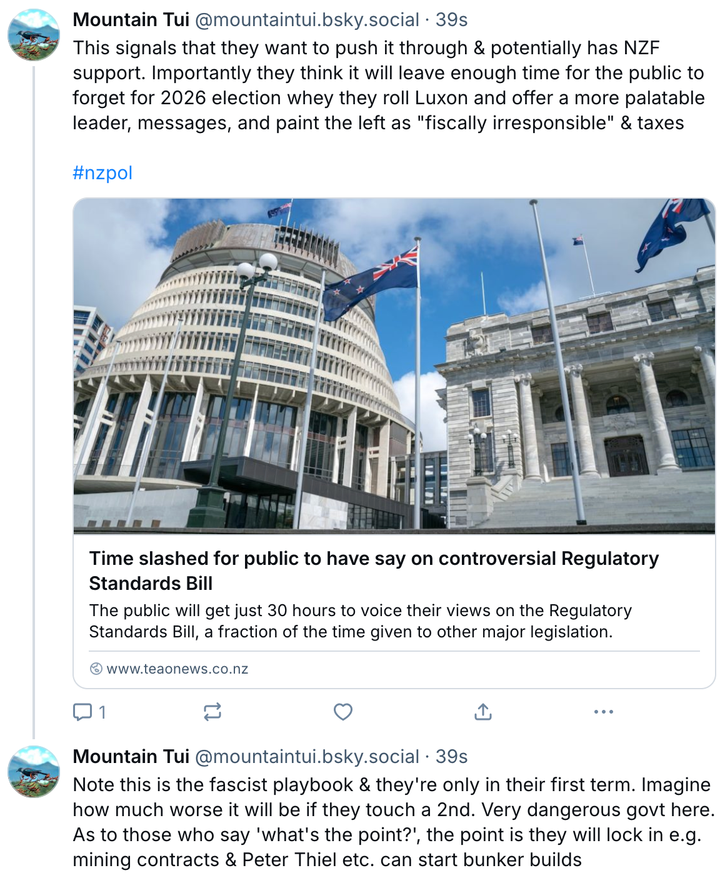 PSA: Duncan Webb reveals Finance & Expenditure Committee will only allow 30 hour max for RSB oral submissions